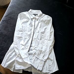 BANANA REPUBLIC womans white dress shirt with stretch  NWOT